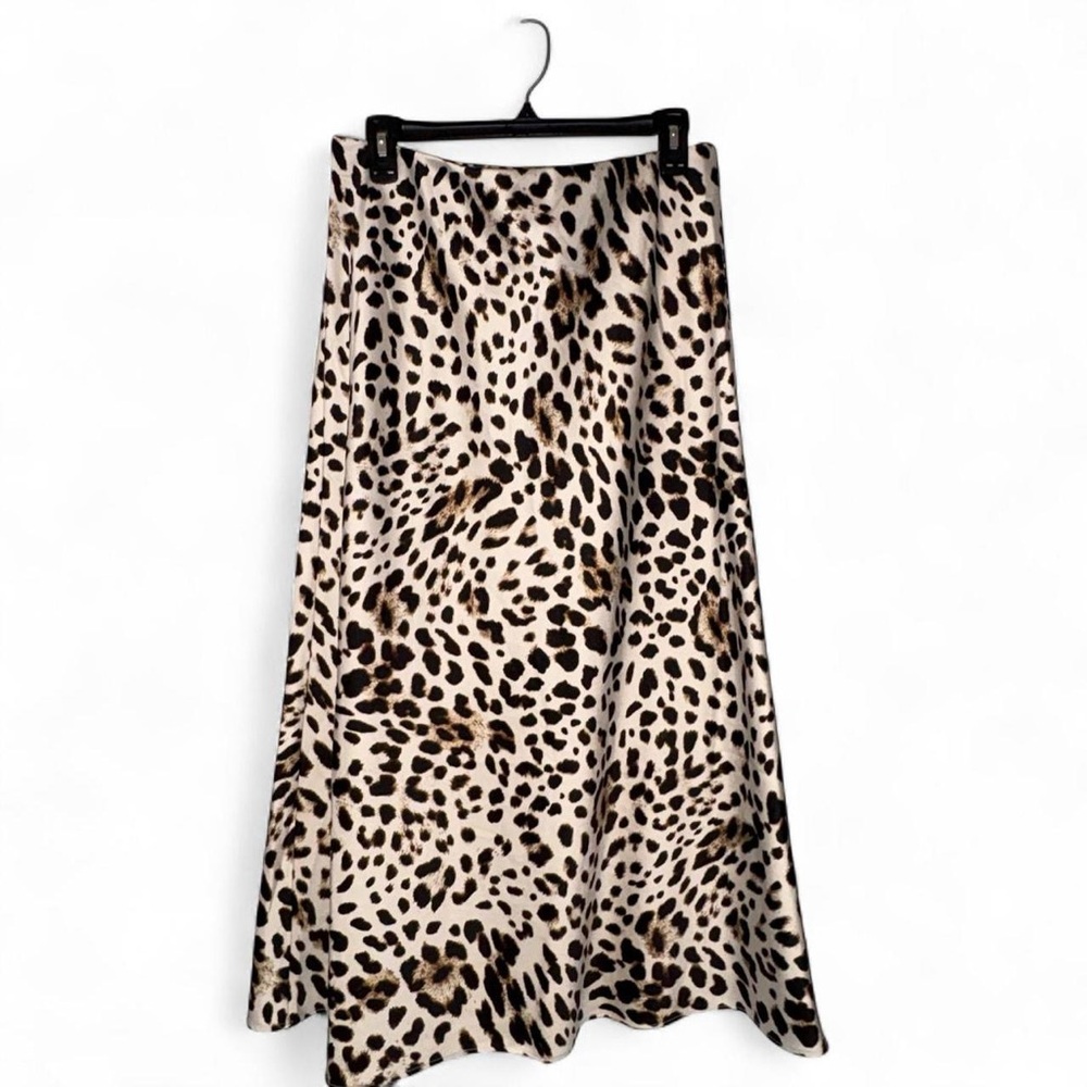 LOFT Cheetah Leopard Print A-Line Midi Skirt
